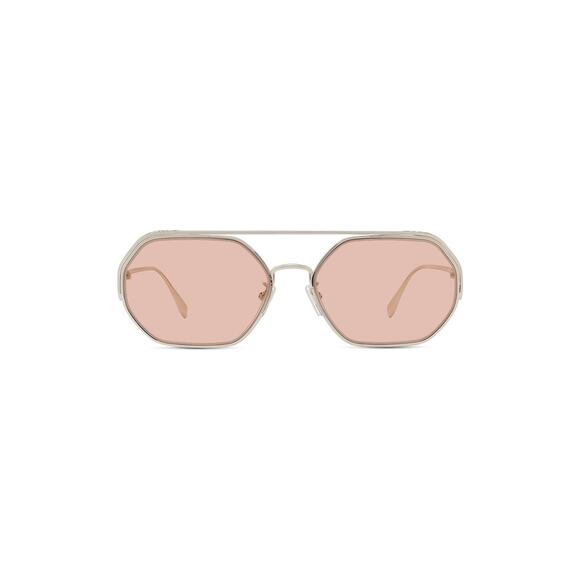 Fendi O'Lock 57Mm Pink Geometric Sunglasses Size OS - Picture 1 of 5